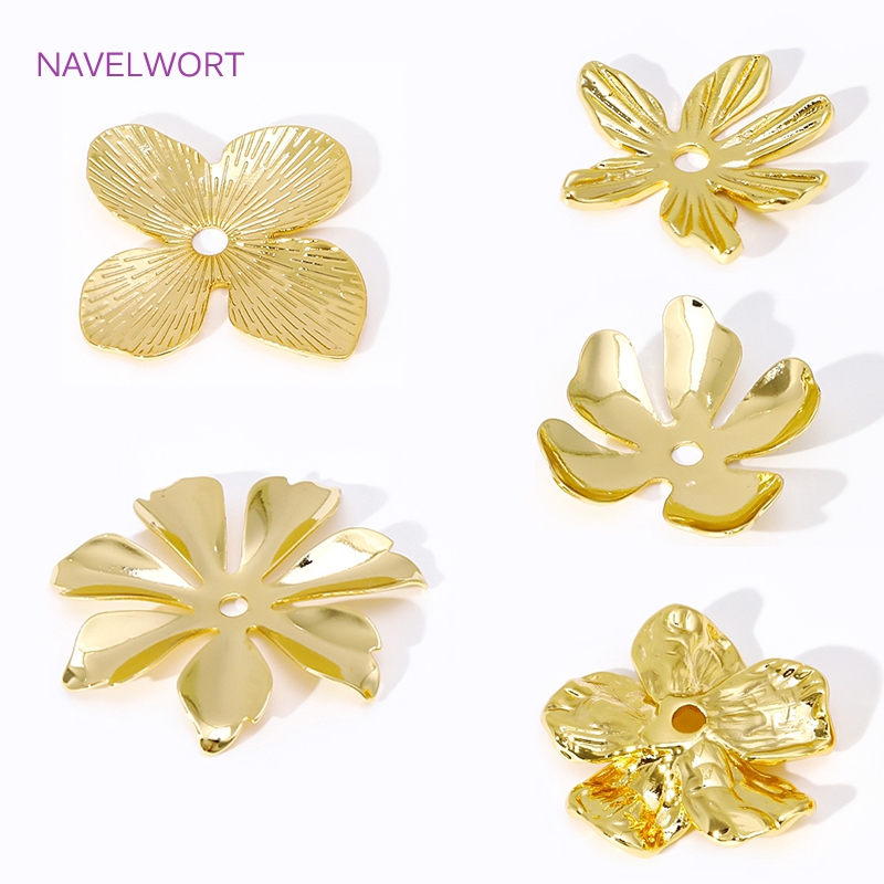 Embellishment Crafts - 18K Altın Kaplama Büyük Çiçek Boncuk