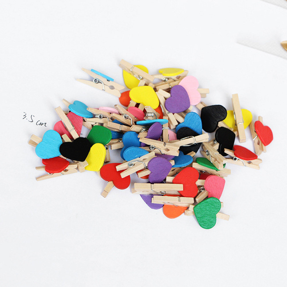 Craft Embellishment - 50 Adet Mini Ahşap Mandal, Doğal