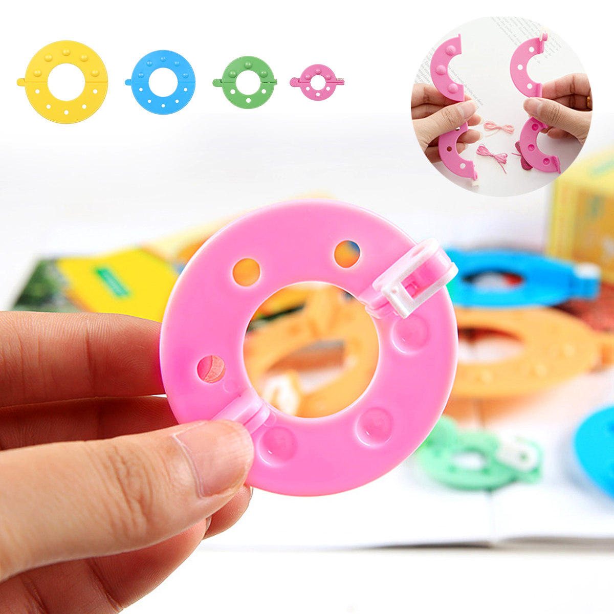 Pom Pom Maker Tool - 8 Adet Ponpon Yapıcı 4 Boyut