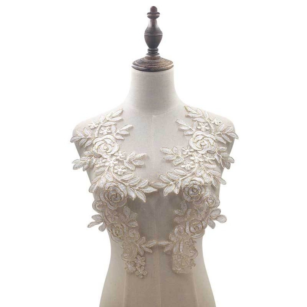 Applique Patch Flower - 1 çift Polyester Elyaf Nakış Çiçek