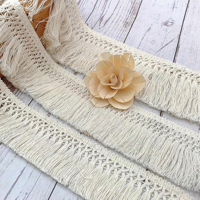 10Yard/Lot Bej 6CM/8CM Püskül  - Fringe Ribbon Sewing incelemesi ve fiyatı