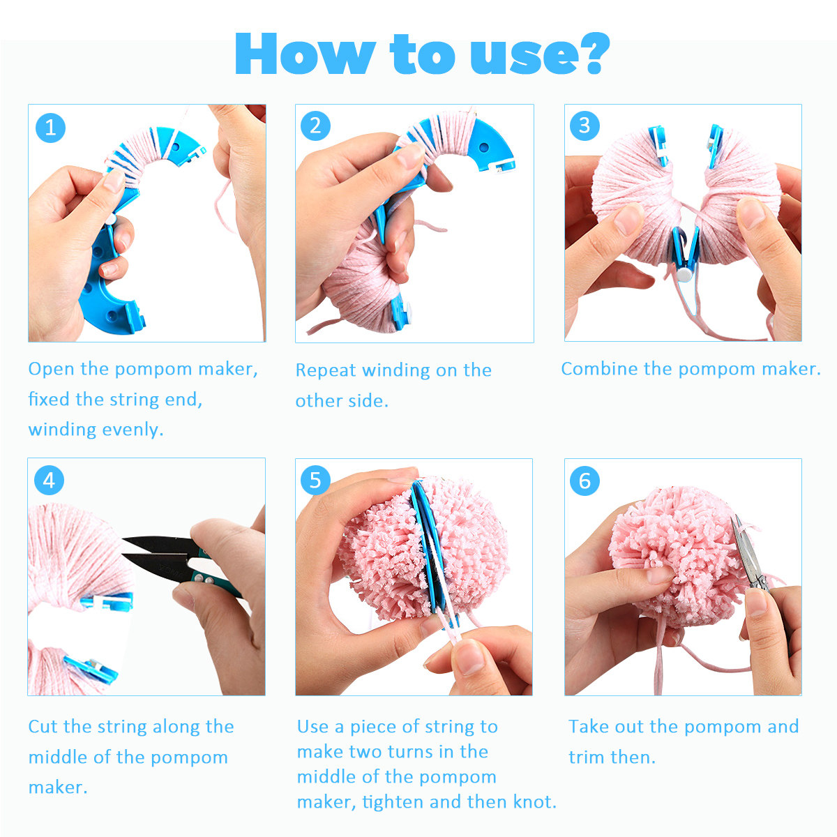 8 Adet Ponpon Yapıcı 4 Boyut T - Pom Pom Maker Tool incelemesi ve fiyatı