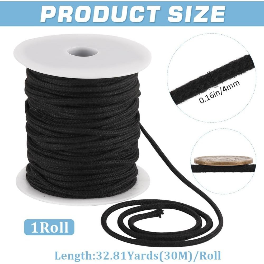 4mm 33 Yard Siyah Pamuk İp Yum - Cord Trim Twisted incelemesi ve fiyatı